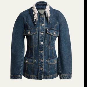 Givenchy Dark Blue Denim Jacket with Crystal Embellishments